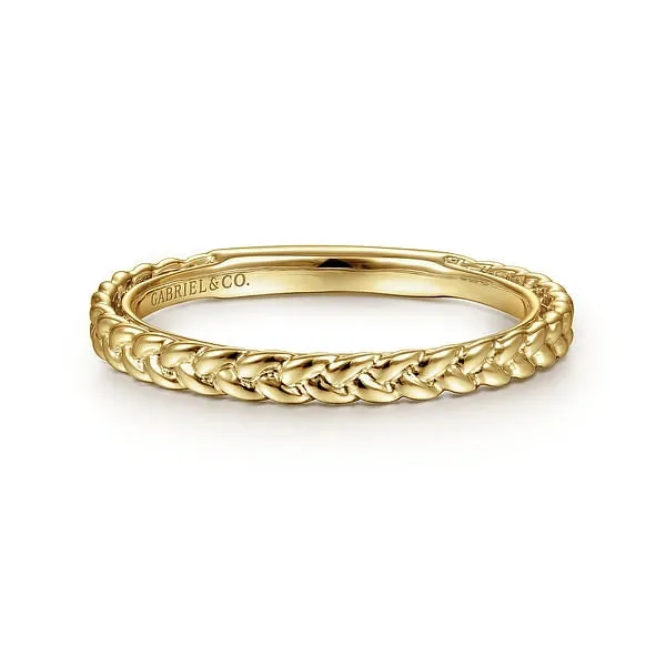 Gabriel Co Rings 14K Yellow Gold Fancy Braided Band