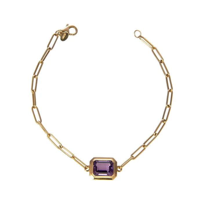 Goshwara Bracelets Goshwara EmeraldCut Amethyst 18K Gold Bracelet