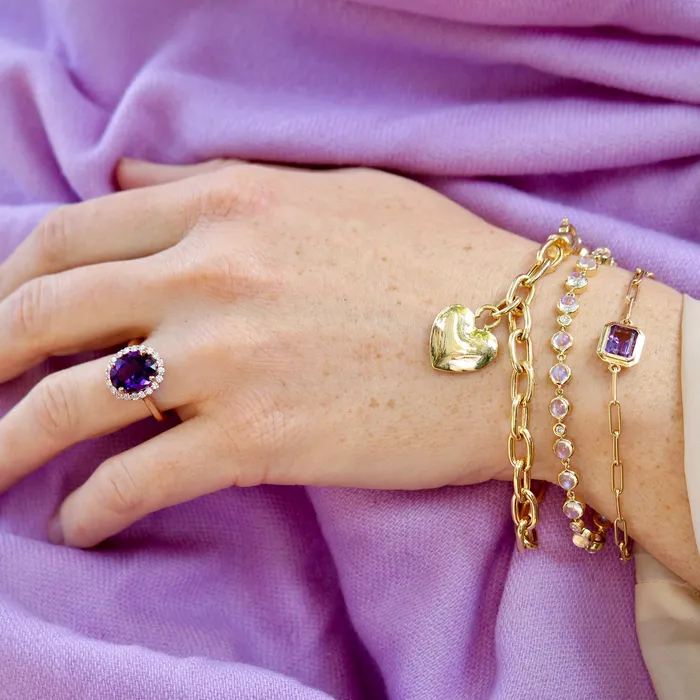 Goshwara Bracelets Goshwara EmeraldCut Amethyst 18K Gold Bracelet