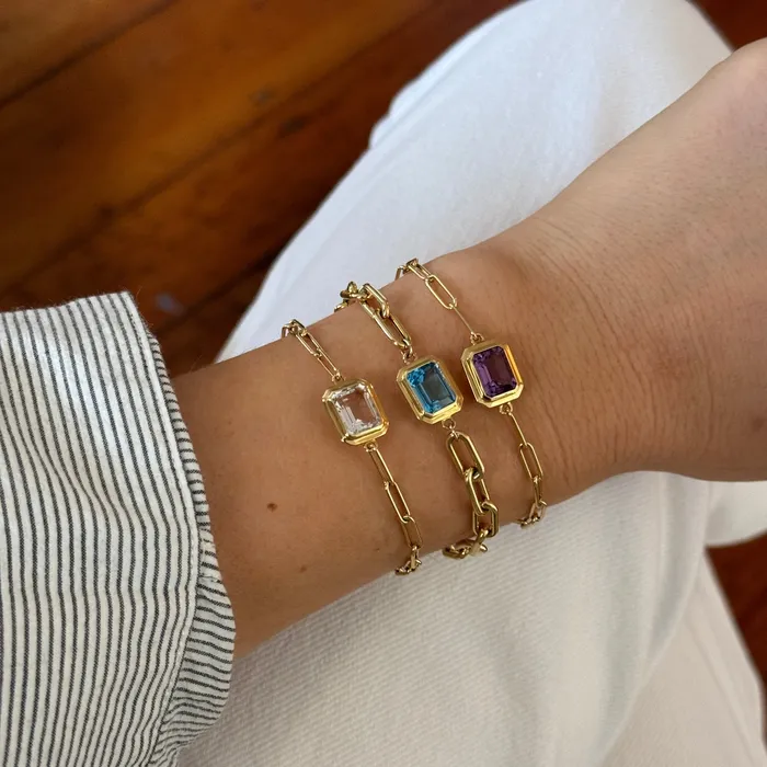 Goshwara Bracelets Goshwara EmeraldCut Amethyst 18K Gold Bracelet