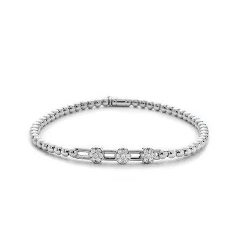 Hulchi Belluni 18K White Gold Spaced Out Three Circle Diamond Tresore Stretch Bracelet Hulchi Belluni Bracelets Hulchi Belluni 18K White Gold Spaced Out Three Circle Diamond Tresore Stretch Bracelet Hulchi Belluni Bracelets