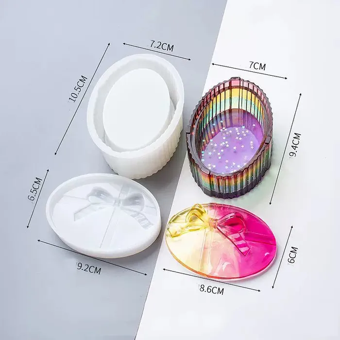 IntoResin Rings Bow Storage Box Round Oval Heart Square Resin Mold