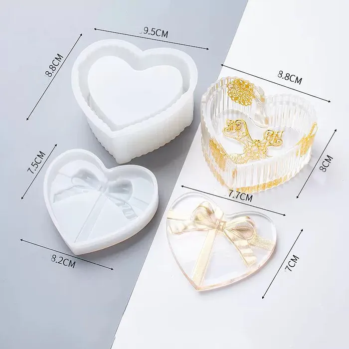 IntoResin Rings Bow Storage Box Round Oval Heart Square Resin Mold