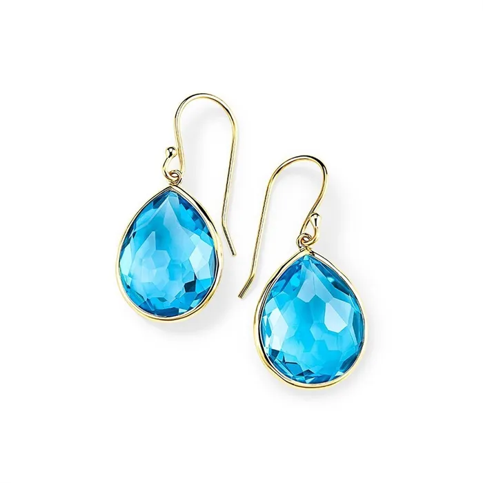 Ippolita 18K Yellow Gold Rock Candy Medium Teardrop Earrings in Swiss Blue Topaz Ippolita Earrings Ippolita 18K Yellow Gold Rock Candy Medium Teardrop Earrings in Swiss Blue Topaz Ippolita Earrings