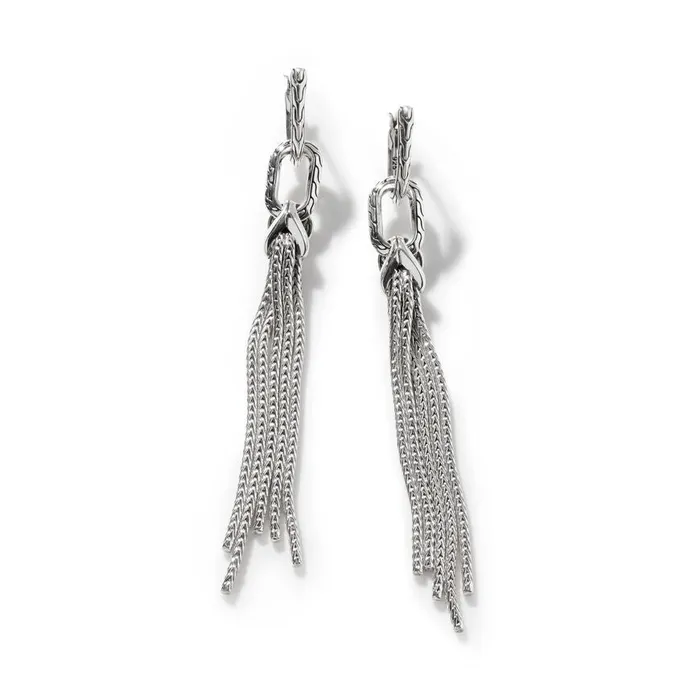John Hardy Earrings John Hardy Asli Classic Chain Sterling Silver Tassel Convertable Earrings John Hardy Earrings John Hardy Asli Classic Chain Sterling Silver Tassel Convertable Earrings