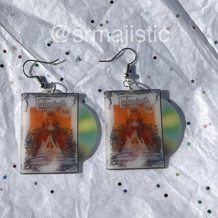 Labyrinth 1986 DVD 2D detailed Handmade Earrings Sam Makes Things Earrings