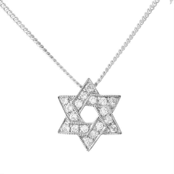 Meierotto Jewelers Necklaces 18K White Gold Star of David Diamond Pendant Necklace Meierotto Jewelers Necklaces 18K White Gold Star of David Diamond Pendant Necklace
