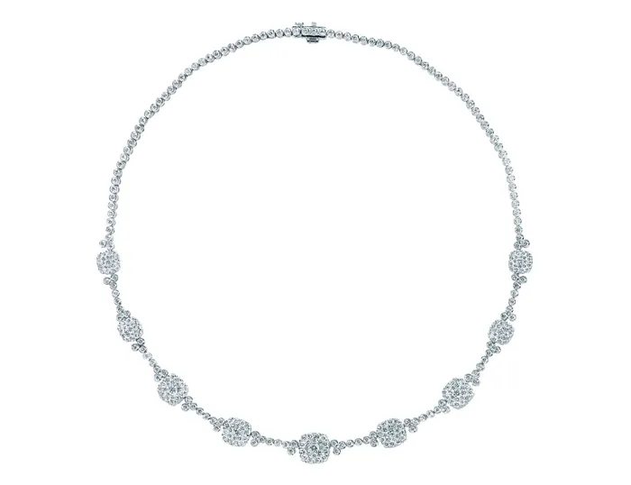 Necklaces CJ Charles Jewelers 18k White Gold Pressure Resistant Cushion Shape Diamond Necklace Necklaces CJ Charles Jewelers 18k White Gold Pressure Resistant Cushion Shape Diamond Necklace