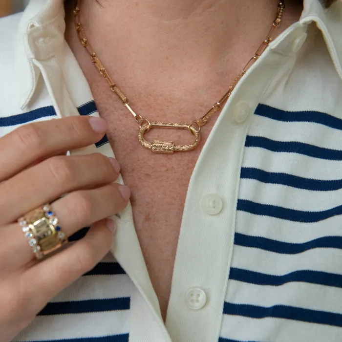 Necklaces Marla Aaron 14K Yellow Gold Meander Chain Necklace Marla Aaron