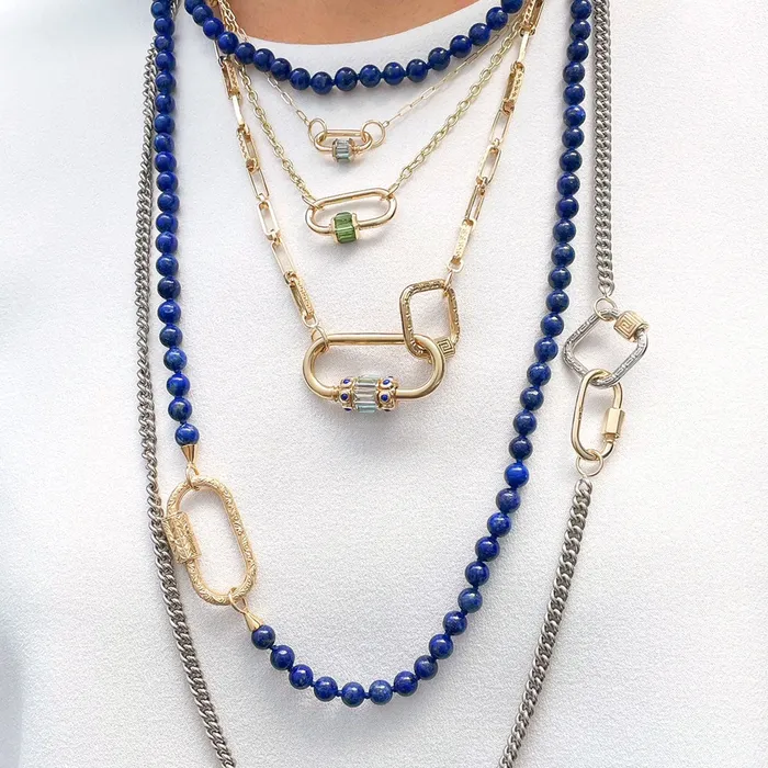 Necklaces Marla Aaron 14K Yellow Gold Meander Chain Necklace Marla Aaron