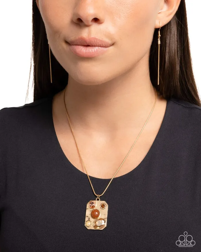 Necklaces Paparazzi Jewelry Paparazzi Necklace Admirably Abstract Brown