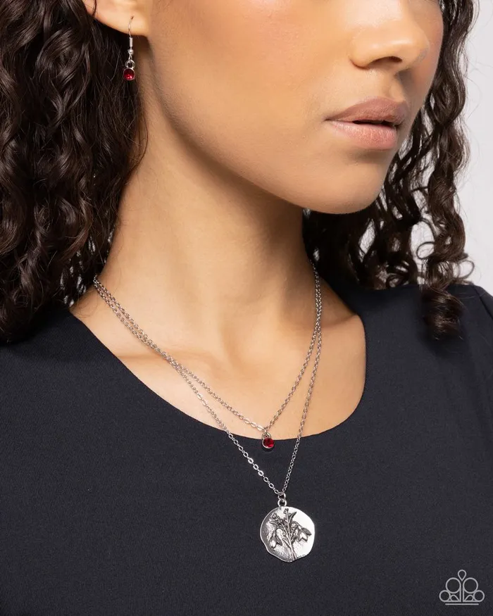 Necklaces Paparazzi Jewelry Paparazzi Necklace Birthstone Beauty Red