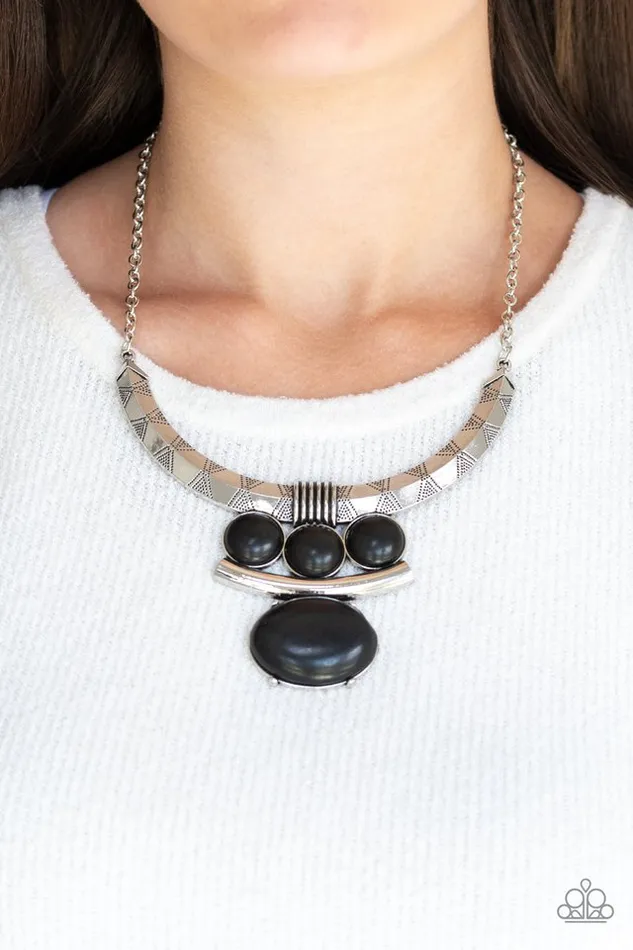 Necklaces Paparazzi Jewelry Paparazzi Necklace Commander In CHIEFETTE Black