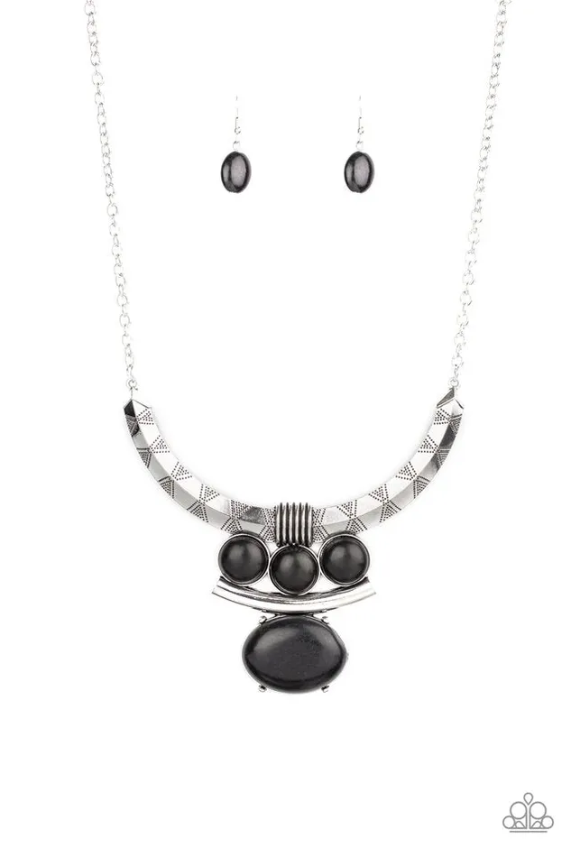 Necklaces Paparazzi Jewelry Paparazzi Necklace Commander In CHIEFETTE Black Necklaces Paparazzi Jewelry Paparazzi Necklace Commander In CHIEFETTE Black