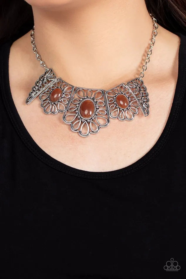 Necklaces Paparazzi Jewelry Paparazzi Necklace Glimmering Groves Brown