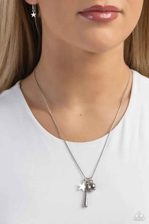 Necklaces Paparazzi Jewelry Paparazzi Necklace Hey Batter Batter Silver