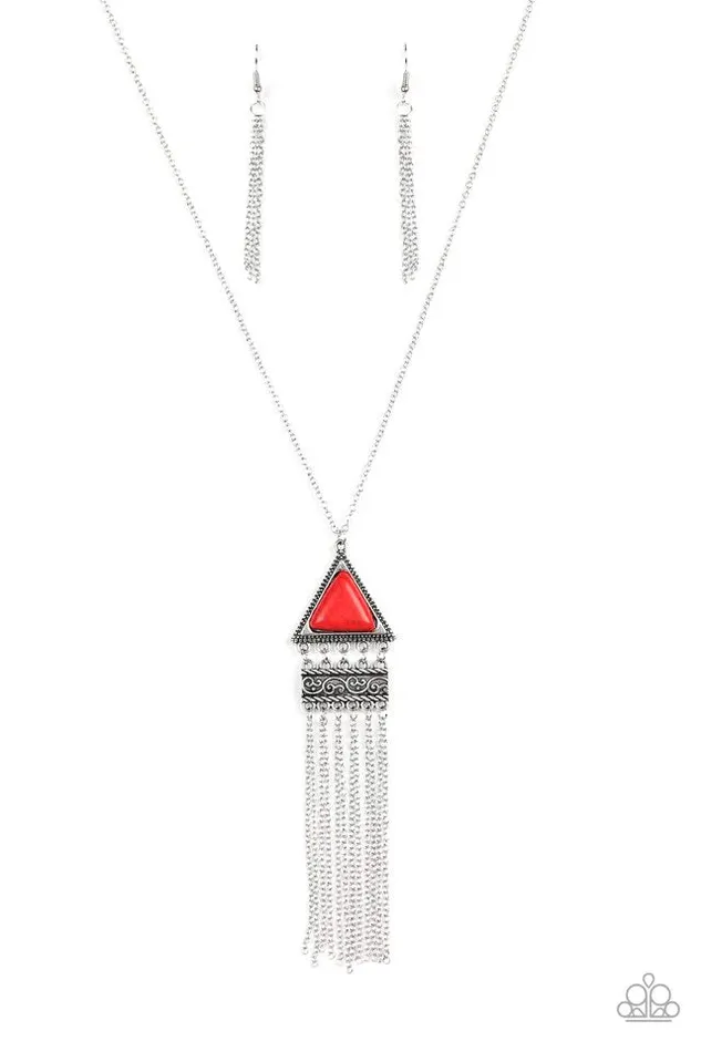 Necklaces Paparazzi Jewelry Paparazzi Necklace Painted Plateaus Red