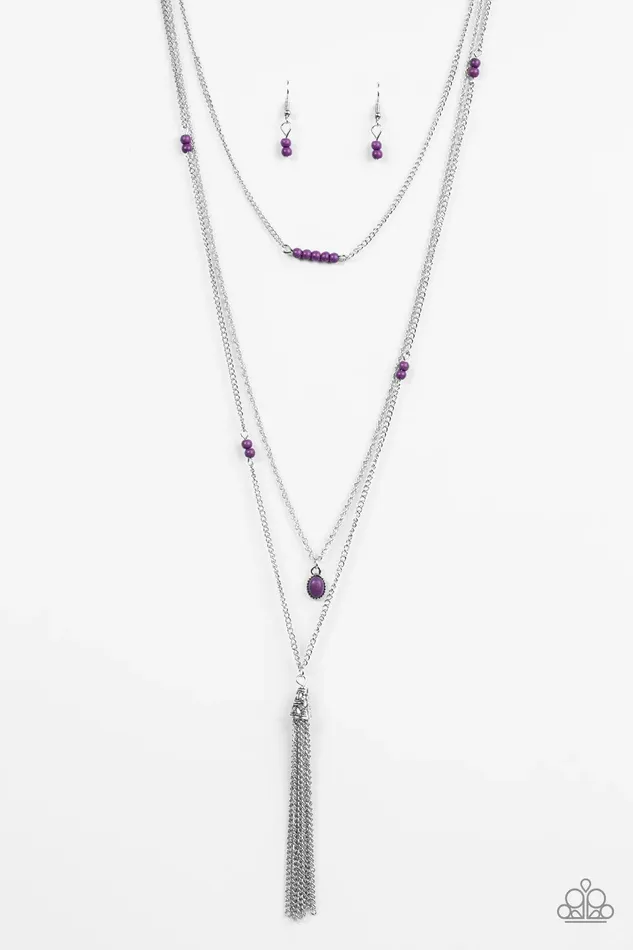 Necklaces Paparazzi Jewelry Paparazzi Necklace SANDSTONE Castles Purple