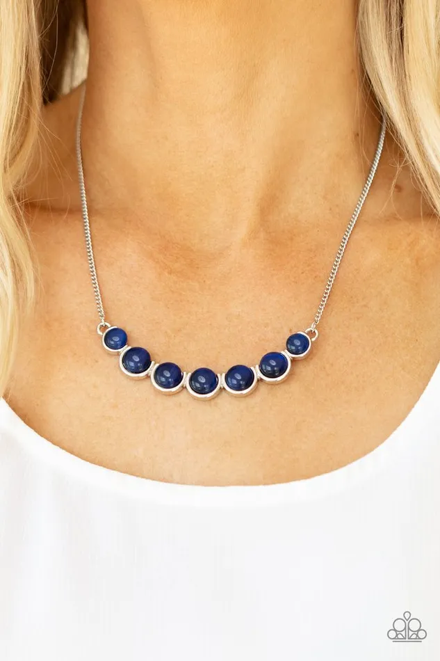 Necklaces Paparazzi Jewelry Paparazzi Necklace Serenely Scalloped Blue