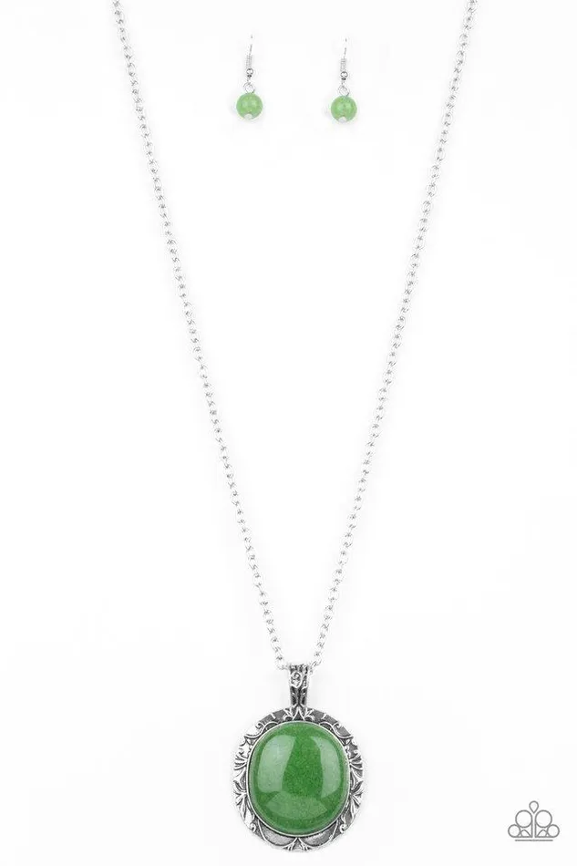 Necklaces Paparazzi Jewelry Paparazzi Necklace Stone Aura Green