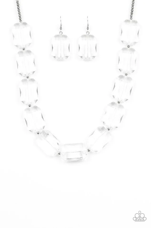 Necklaces Paparazzi Jewelry Paparazzi Necklace The ICE President White