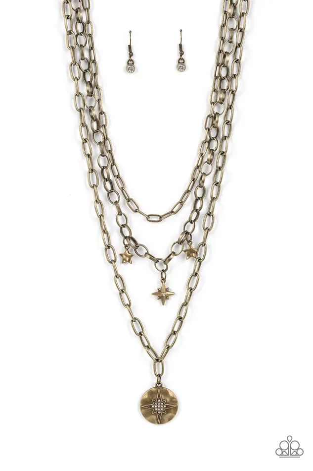 Necklaces Paparazzi Jewelry Paparazzi Necklace Under the Northern Lights Brass Necklaces Paparazzi Jewelry Paparazzi Necklace Under the Northern Lights Brass