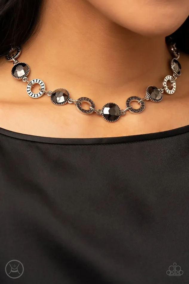 Necklaces Paparazzi Necklace Rhinestone Rollout Silver Paparazzi Jewelry