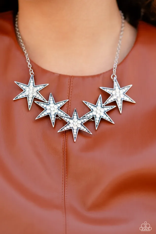 Necklaces Paparazzi Necklace Rockstar Ready White Paparazzi Jewelry