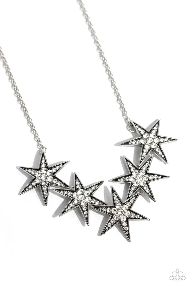 Necklaces Paparazzi Necklace Rockstar Ready White Paparazzi Jewelry