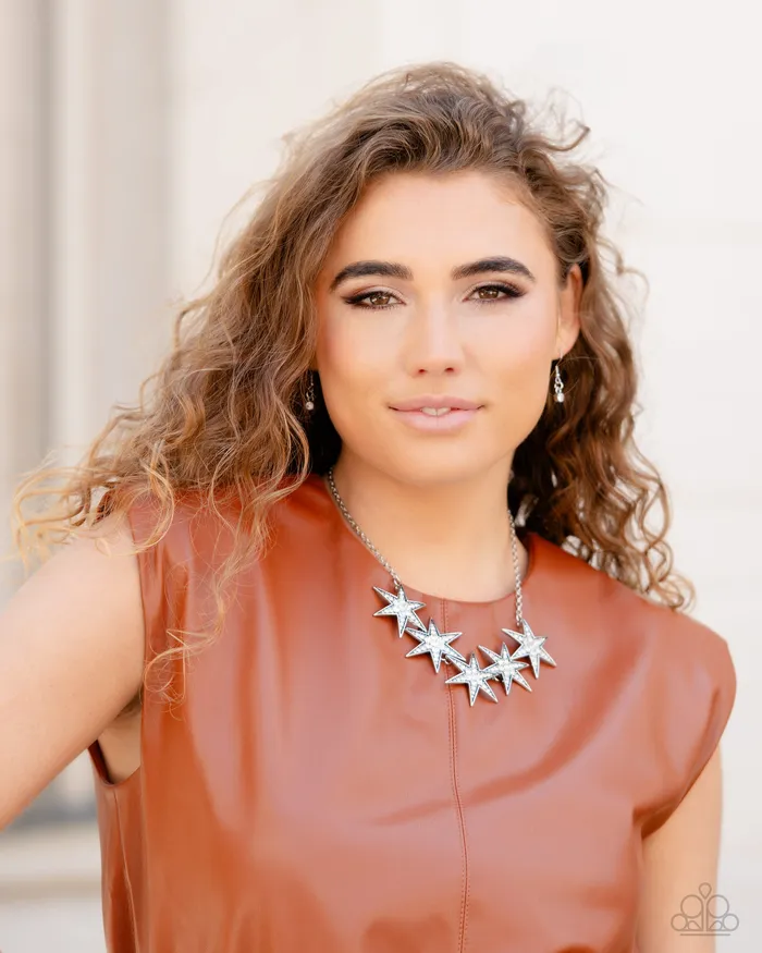 Necklaces Paparazzi Necklace Rockstar Ready White Paparazzi Jewelry