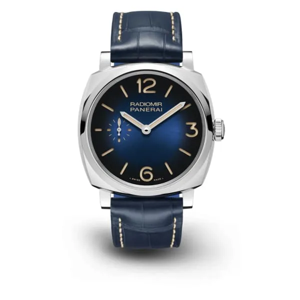 Panerai Watches Panerai Radiomir 42mm Watch Ref PAM01144 Blue Index Dial Blue Alligator Leather Strap Panerai Watches Panerai Radiomir 42mm Watch Ref PAM01144 Blue Index Dial Blue Alligator Leather Strap
