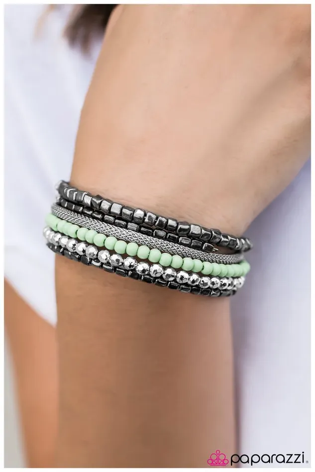Paparazzi Bracelet All The Rage Green Paparazzi Jewelry Bracelets