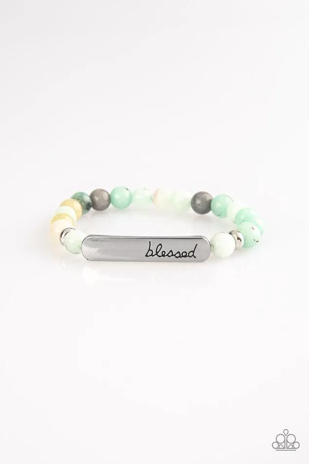 Paparazzi Bracelet Born Blessed Green Paparazzi Jewelry Bracelets