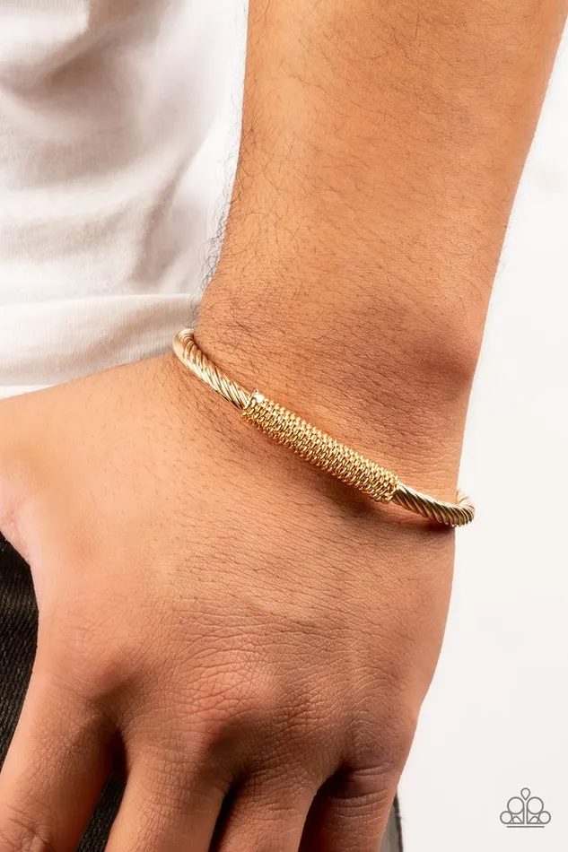 Paparazzi Bracelet CABLEMinded Gold Paparazzi Jewelry Bracelets