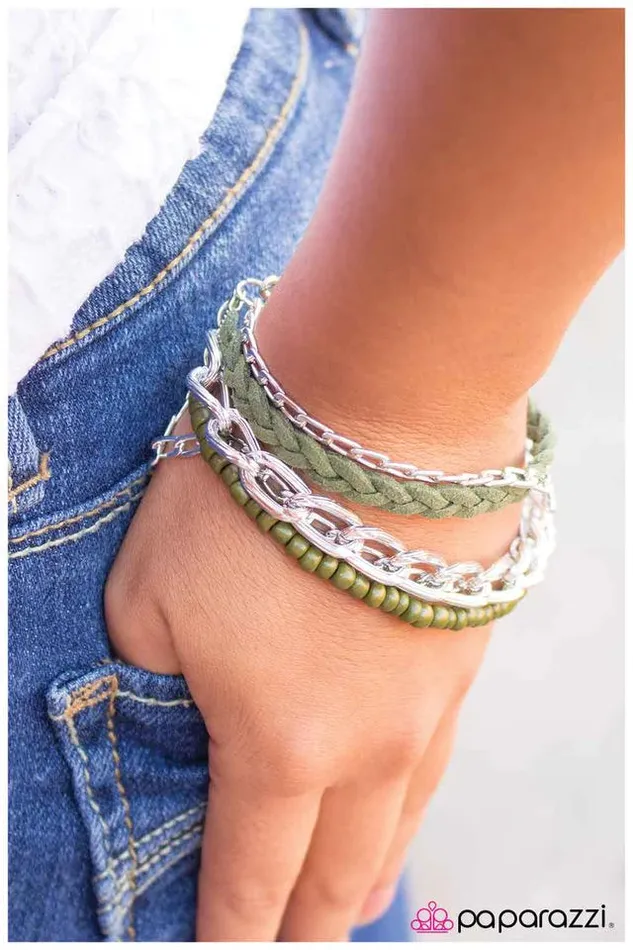 Paparazzi Bracelet I Feel You Green Paparazzi Jewelry Bracelets