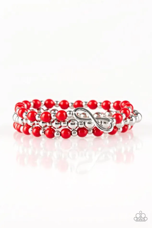 Paparazzi Bracelet Immeasurably Infinite Red Paparazzi Jewelry Bracelets