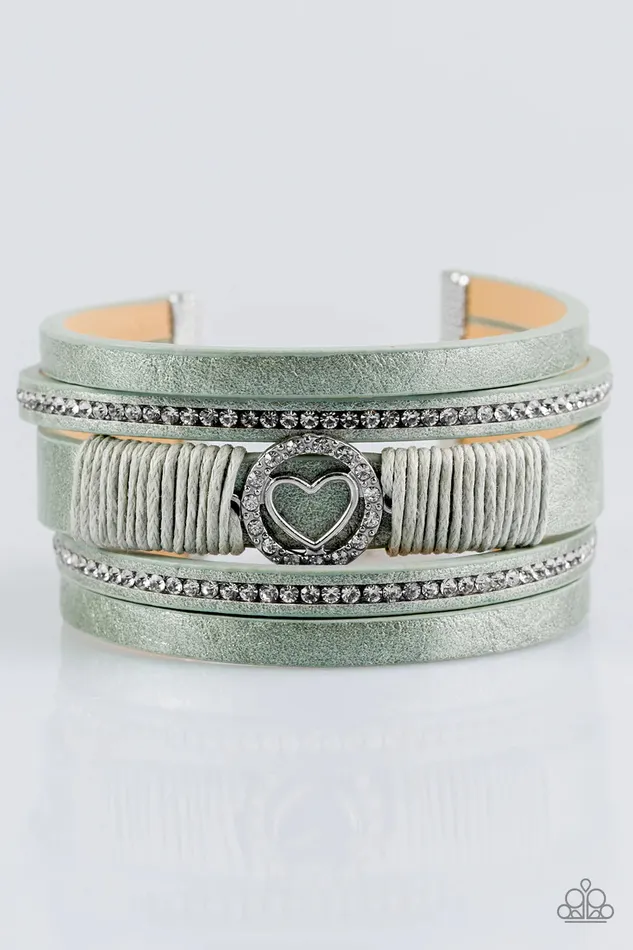 Paparazzi Bracelet It Takes Heart Green Paparazzi Jewelry Bracelets