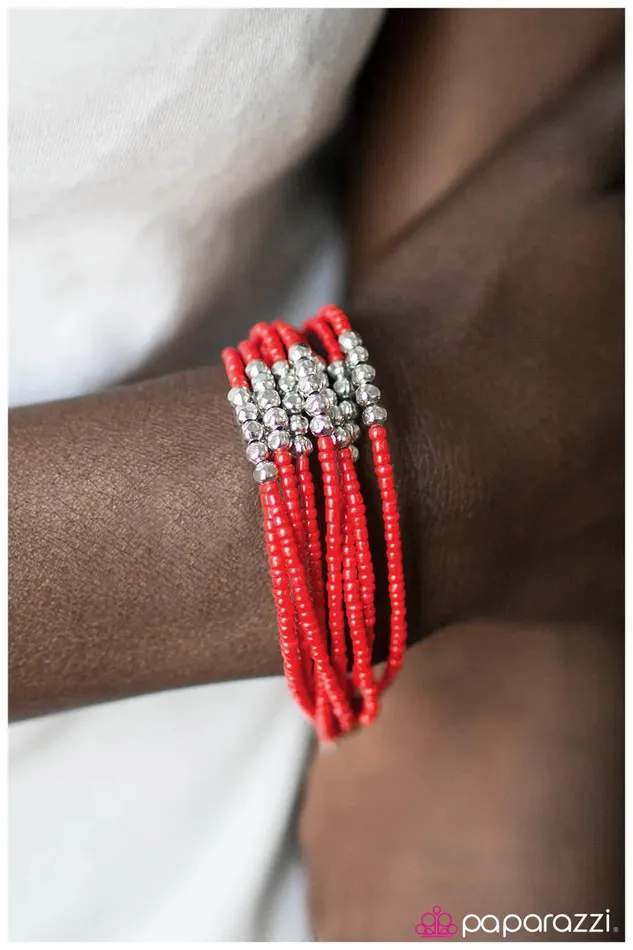 Paparazzi Bracelet Just BEAD It Red Paparazzi Jewelry Bracelets
