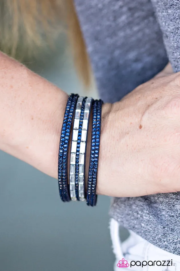 Paparazzi Bracelet Rhinestone Rock Star Blue Paparazzi Jewelry Bracelets