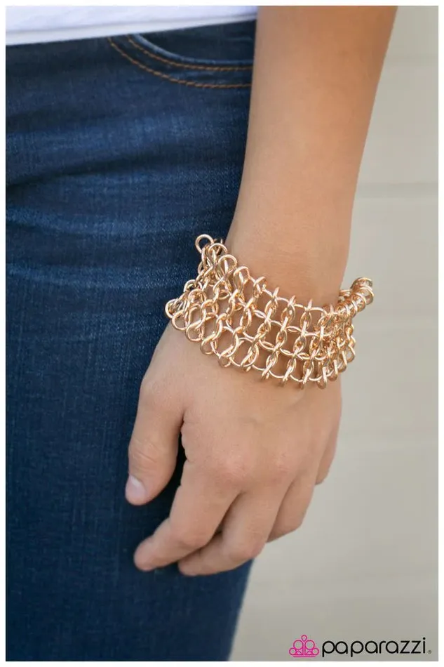 Paparazzi Bracelet Tech Savvy Gold Paparazzi Jewelry Bracelets