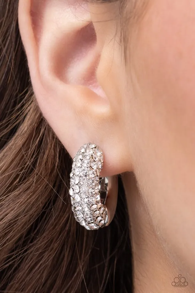 Paparazzi Earring Combustible Confidence White Paparazzi Jewelry Earrings