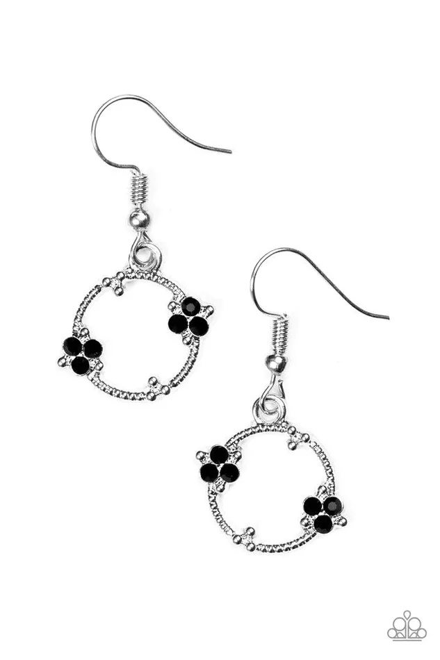 Paparazzi Earring Double The Bubble Black Paparazzi Jewelry Earrings