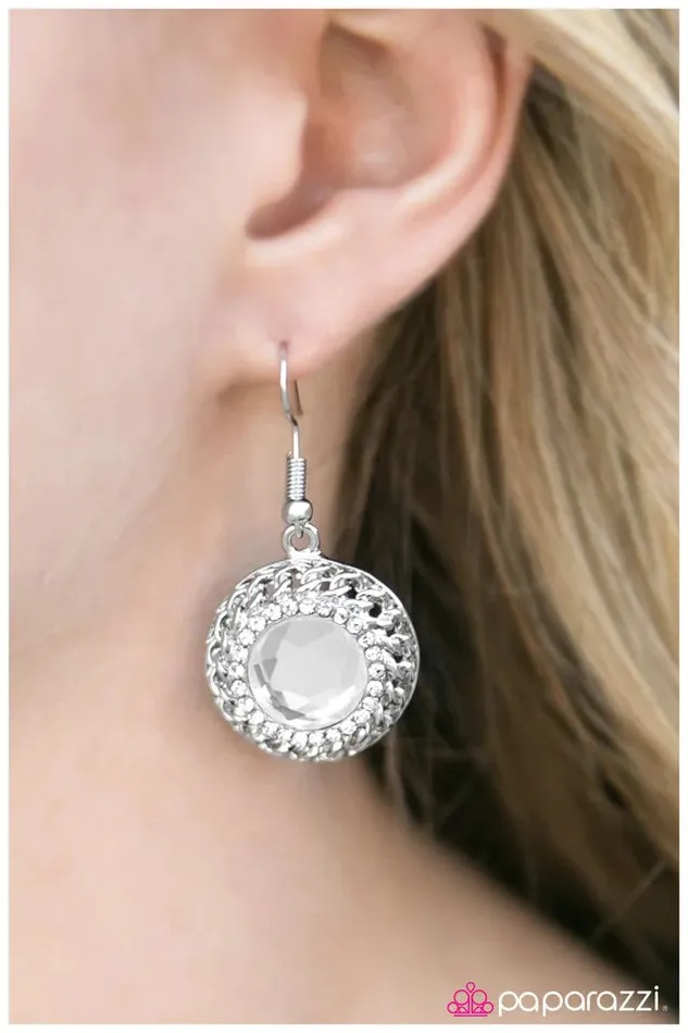 Paparazzi Earring Free Reign White Paparazzi Jewelry Earrings