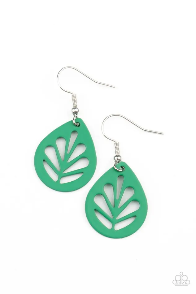 Paparazzi Earring LEAF Yourself Wide Open Green Paparazzi Jewelry Earrings Paparazzi Earring LEAF Yourself Wide Open Green Paparazzi Jewelry Earrings