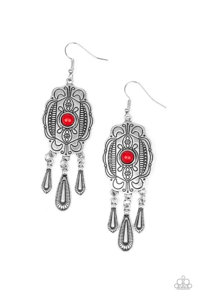 Paparazzi Earring Natural Native Red Paparazzi Jewelry Earrings