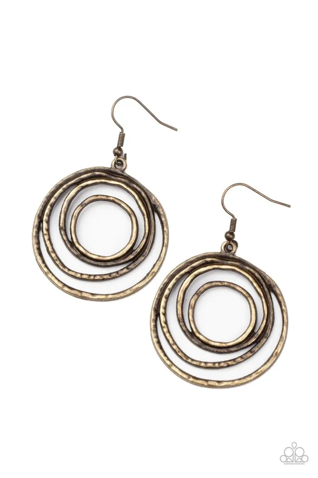 Paparazzi Earring Spiraling Out of Control Brass Paparazzi Jewelry Earrings Paparazzi Earring Spiraling Out of Control Brass Paparazzi Jewelry Earrings