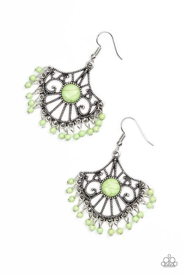 Paparazzi Earring Stone Lagoon Green Paparazzi Jewelry Earrings