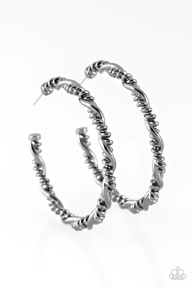 Paparazzi Earring Street Mod Black Paparazzi Jewelry Earrings