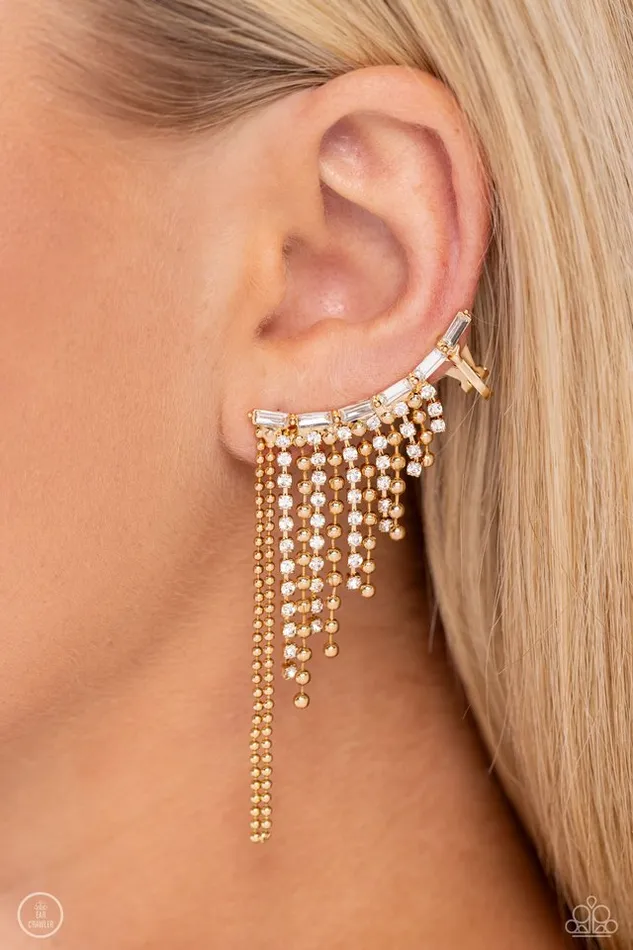 Paparazzi Earring Tapered Tease Gold Paparazzi Jewelry Earrings