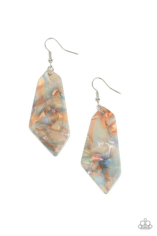 Paparazzi Earring Walking On WATERCOLORS Multi Paparazzi Jewelry Earrings